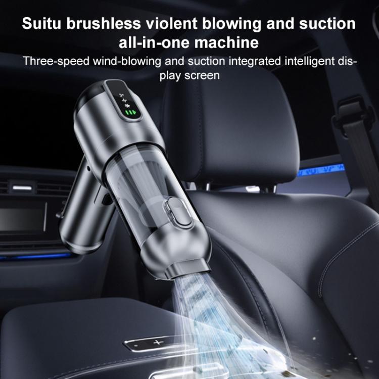 SUITU ST-6707APlus Aspirapolvere portatile con display digitale, funzione soffiante e aspirazione, ricarica USB, ideale per auto.