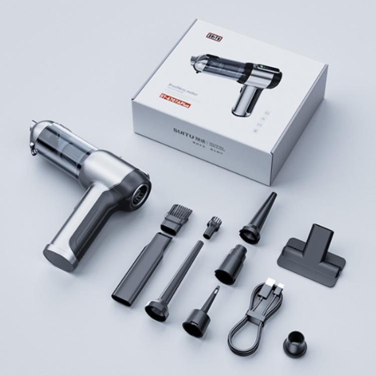 SUITU ST-6707APlus Aspirapolvere portatile con display digitale, funzione soffiante e aspirazione, ricarica USB, ideale per auto.
