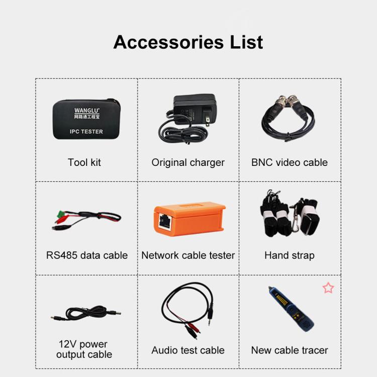 Tester integrato per videosorveglianza SDI coassiale simulato IPC-5200CPlus Network Engineering Treasure, US Plug, EU Plug, UK Plug, AU Plug