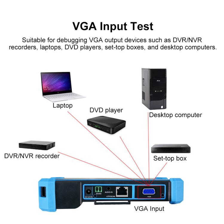 Tester integrato per videosorveglianza SDI coassiale simulato IPC-5200CPlus Network Engineering Treasure, US Plug, EU Plug, UK Plug, AU Plug