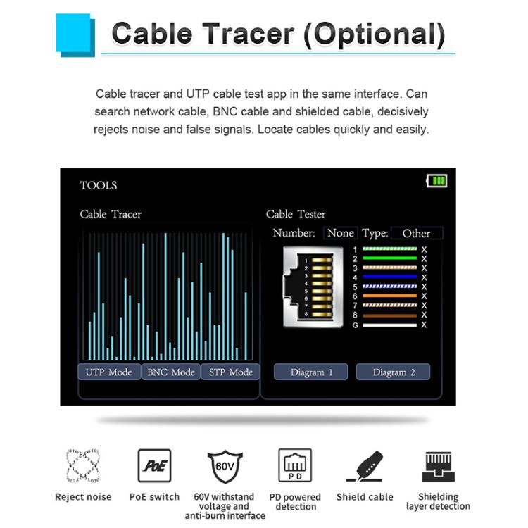 HD-3100Pro Engineering Treasure - Tester per videosorveglianza coassiale 5 in 1, US Plug, EU Plug, UK Plug