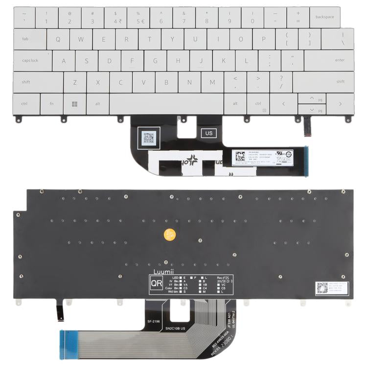 Tastiera retroilluminata per laptop Dell XPS 14 9440 / XPS 16 9640 versione USA 0P66PH / 0DFRF5 2024, For Dell XPS 14 9440(White)