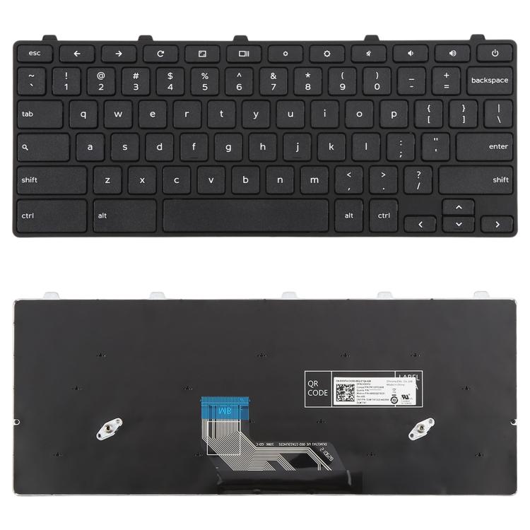Tastiera per laptop versione USA con pulsante di accensione per Dell Chromebook 11 3180 3189 3190 3380 3300 3310, For Dell Chromebook 11 3180(Black)
