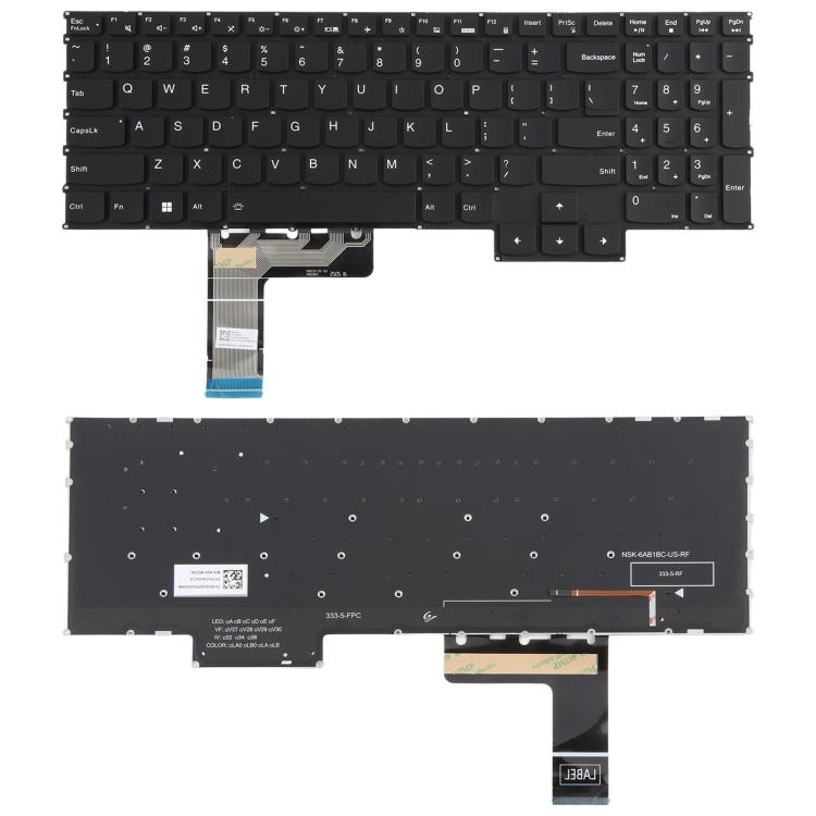 Tastiera retroilluminata per laptop, versione USA, compatibile con Lenovo Y7000P 16IRX9 2024, Legion 15IRH8 e R7000P 2023., For Lenovo Y7000P 2024