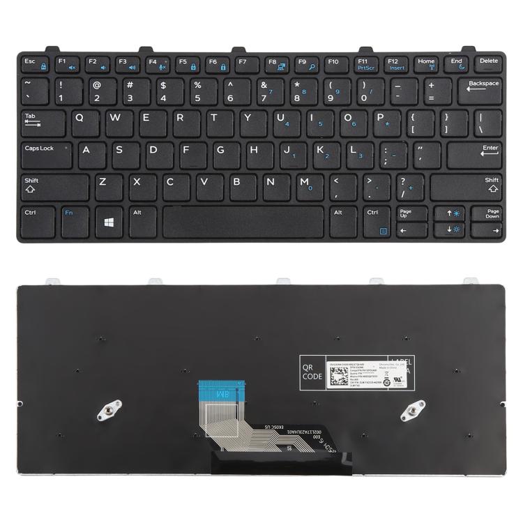 Tastiera per laptop Dell Latitude 13 3380 3180 3189 3190 343NN 0343NN versione USA, non compatibile con Chromebook 11 3180 3189, For Dell Latitude 13 3380(Black)