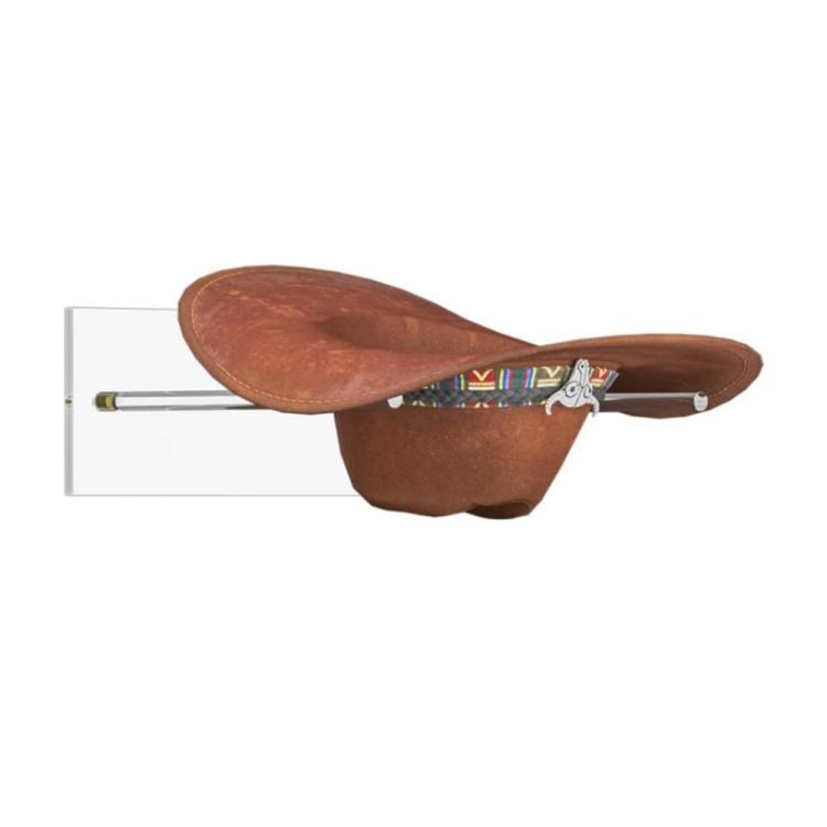 Supporto da parete in acrilico trasparente per riporre cappelli da cowboy e cappelli da sole., Single Pack, 2pcs/Pack