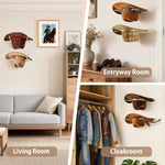 Porta cappelli da cowboy regolabile con tre fori in acrilico trasparente, da parete., Single Pack, 2pcs/Pack
