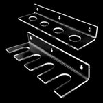 Set di 2 supporti da parete in acrilico trasparente per riporre e mostrare mazze da baseball e palline da baseball.