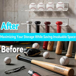 Set di 2 supporti da parete in acrilico trasparente per riporre e mostrare mazze da baseball e palline da baseball.
