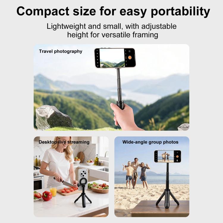 Mini treppiede magnetico per telefono, asta per selfie estensibile, supporto per telefono