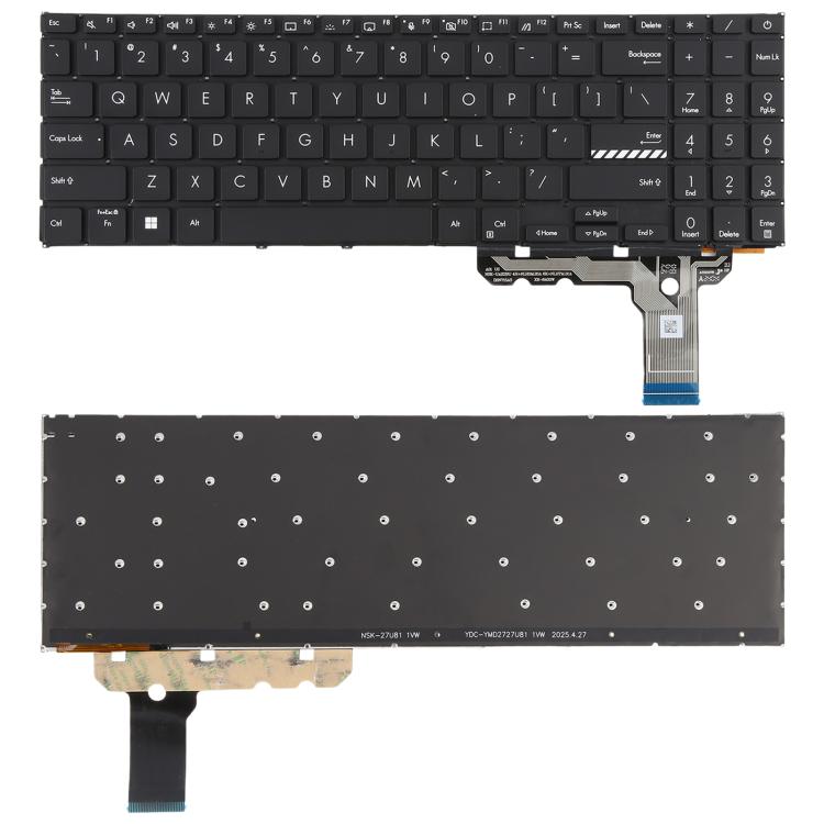 Tastiera retroilluminata per laptop ASUS Vivobook X1504 X1504Z X1504V X1504VA, versione USA., For ASUS Vivobook X1504(Black)