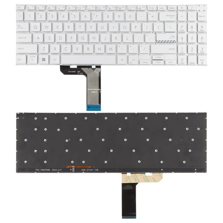 Tastiera retroilluminata per laptop ASUS Vivobook Pro 16 K6502 K6602 ZC ZE versione USA, For ASUS Vivobook Pro 16(Silver)