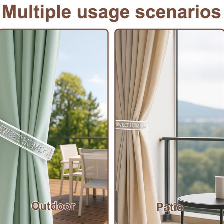 1 paio/confezione Fermacravatte per tende in acrilico trasparente, clip per tende, supporto per installazione senza foratura e con foratura