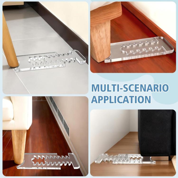 Distanziatori da parete antiscivolo regolabili in acrilico trasparente per mobili., Single Set/Pack, Two Set/Pack