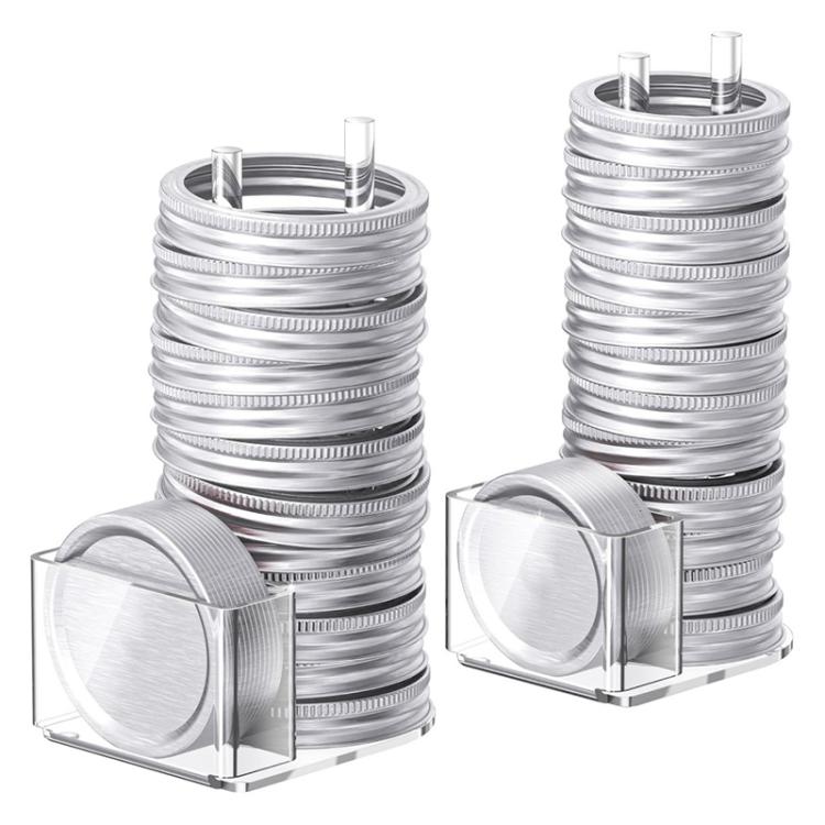 Porta coperchi per barattoli Mason in acrilico trasparente, 70mm Regular Mouth, 86mm Regular Mouth, 70mm and 86mm 2pcs/Pack