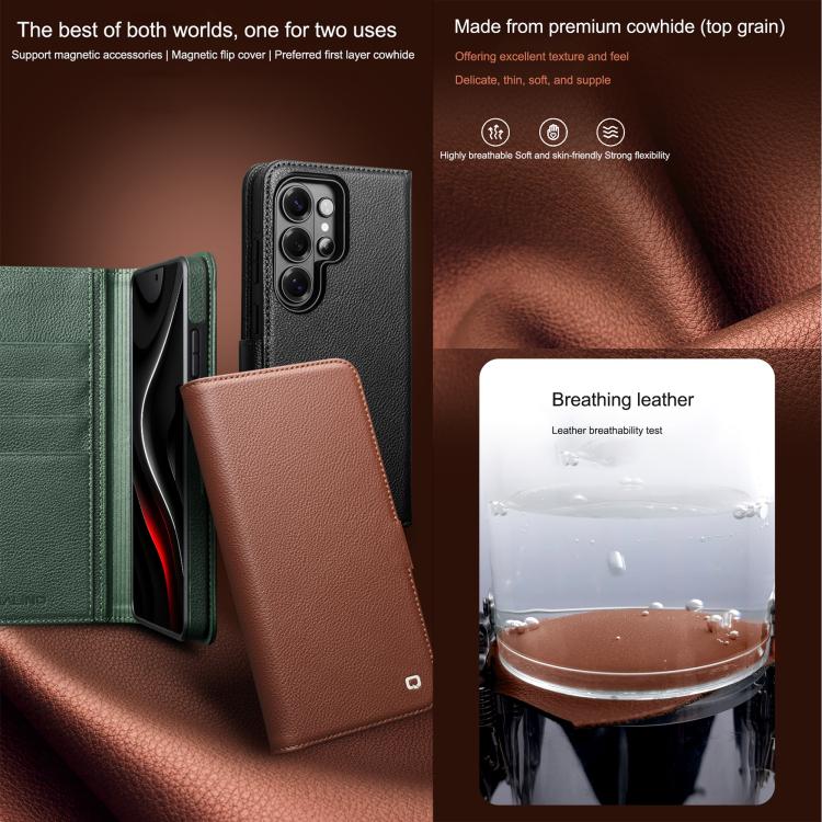 Custodia per telefono in vera pelle QIALINO Classics 3rd, For Samsung Galaxy S26 Ultra 5G