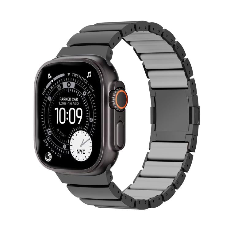 Cinturino per orologio in lega di titanio e silicone con chiusura magnetica a una perlina, For Apple Watch 46mm / 49mm / 45mm / 44mm, For Apple Watch 42mm / 41mm / 40mm / 38mm