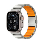 Cinturino per orologio in lega di titanio e silicone con chiusura magnetica a una perlina, For Apple Watch 46mm / 49mm / 45mm / 44mm, For Apple Watch 42mm / 41mm / 40mm / 38mm