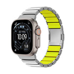 Cinturino per orologio in lega di titanio e silicone con chiusura magnetica a una perlina, For Apple Watch 46mm / 49mm / 45mm / 44mm, For Apple Watch 42mm / 41mm / 40mm / 38mm