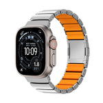 Cinturino per orologio in lega di titanio e silicone con chiusura magnetica a una perlina, For Apple Watch 46mm / 49mm / 45mm / 44mm, For Apple Watch 42mm / 41mm / 40mm / 38mm