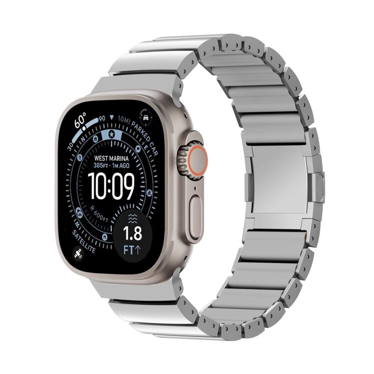 Cinturino per orologio in lega di titanio e silicone con chiusura magnetica a una perlina, For Apple Watch 46mm / 49mm / 45mm / 44mm, For Apple Watch 42mm / 41mm / 40mm / 38mm