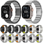 Cinturino per orologio in lega di titanio e silicone con chiusura magnetica a una perlina, For Apple Watch 46mm / 49mm / 45mm / 44mm, For Apple Watch 42mm / 41mm / 40mm / 38mm