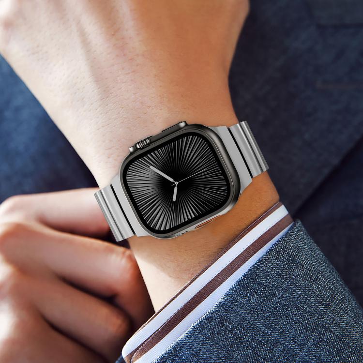Cinturino per orologio in lega di titanio e silicone con chiusura magnetica a una perlina, For Apple Watch 46mm / 49mm / 45mm / 44mm, For Apple Watch 42mm / 41mm / 40mm / 38mm