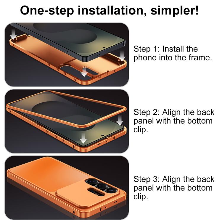 Custodia per telefono in metallo con fibbia magnetica, For Samsung Galaxy S26 Ultra 5G, For Samsung Galaxy S25 Ultra 5G, For Samsung Galaxy S24 Ultra 5G, For Samsung Galaxy S23 Ultra 5G