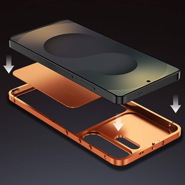 Custodia per telefono in metallo con fibbia magnetica, For Samsung Galaxy S26 Ultra 5G, For Samsung Galaxy S25 Ultra 5G, For Samsung Galaxy S24 Ultra 5G, For Samsung Galaxy S23 Ultra 5G