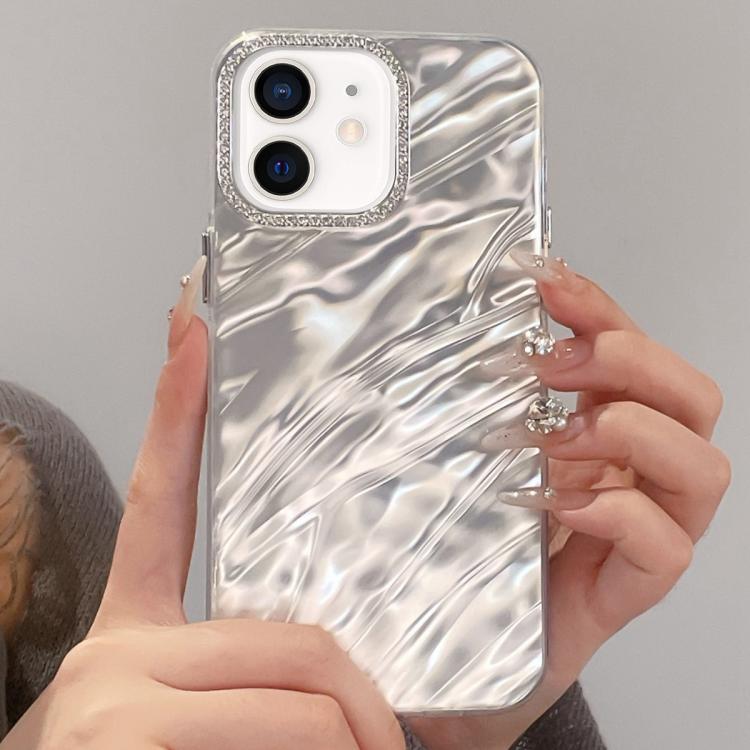 Custodia per telefono con cornice per lenti in strass e design rugoso, For iPhone 12, For iPhone 12 Pro Max, For iPhone 12 Pro, For iPhone 11