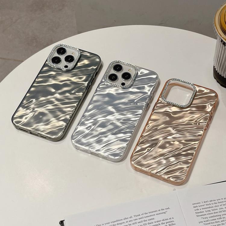 Custodia per telefono con cornice per lenti in strass e design rugoso, For iPhone 12, For iPhone 12 Pro Max, For iPhone 12 Pro, For iPhone 11