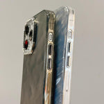 Custodia per telefono con cornice per lenti in strass e design rugoso, For iPhone 12, For iPhone 12 Pro Max, For iPhone 12 Pro, For iPhone 11