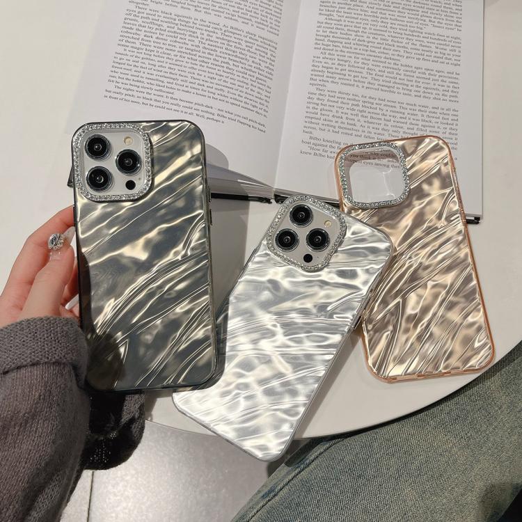 Custodia per telefono con cornice per lenti in strass e design rugoso, For iPhone 12, For iPhone 12 Pro Max, For iPhone 12 Pro, For iPhone 11