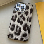 Custodia per telefono in PU con stampa leopardata e texture effetto pelle., For iPhone 15 Pro, For iPhone 15 Plus, For iPhone 15, For iPhone 14 Plus, For iPhone 14, For iPhone 14 Pro, For iPhone 14 Pro Max, For iPhone 13 Pro Max