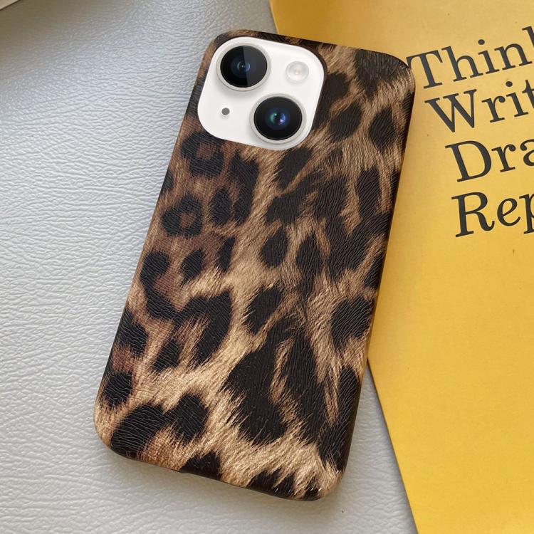 Custodia per telefono in PU con stampa leopardata e texture effetto pelle., For iPhone 15 Pro, For iPhone 15 Plus, For iPhone 15, For iPhone 14 Plus, For iPhone 14, For iPhone 14 Pro, For iPhone 14 Pro Max, For iPhone 13 Pro Max
