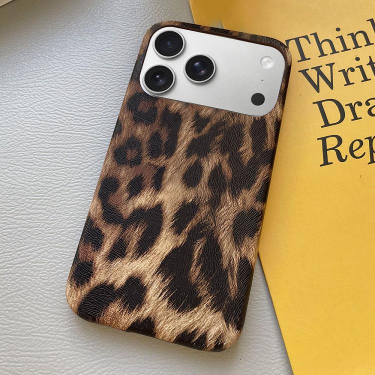 Custodia per telefono in PU con stampa leopardata e texture effetto pelle., For iPhone 17 Pro Max, For iPhone 17 Pro, For iPhone 17, For iPhone 16 Pro Max, For iPhone 16 Pro, For iPhone 16 Plus, For iPhone 16, For iPhone 15 Pro Max