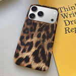 Custodia per telefono in PU con stampa leopardata e texture effetto pelle., For iPhone 17 Pro Max, For iPhone 17 Pro, For iPhone 17, For iPhone 16 Pro Max, For iPhone 16 Pro, For iPhone 16 Plus, For iPhone 16, For iPhone 15 Pro Max