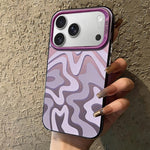 Custodia per telefono 2 in 1 in PC IMD con motivo a strisce ondulate e finitura satinata., For iPhone 17e / 16e, For iPhone 17 Pro Max, For iPhone 17 Pro, For iPhone 17
