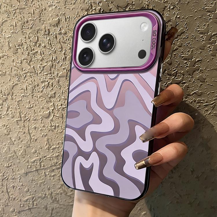 Custodia per telefono 2 in 1 in PC IMD con motivo a strisce ondulate e finitura satinata., For iPhone 17e / 16e, For iPhone 17 Pro Max, For iPhone 17 Pro, For iPhone 17