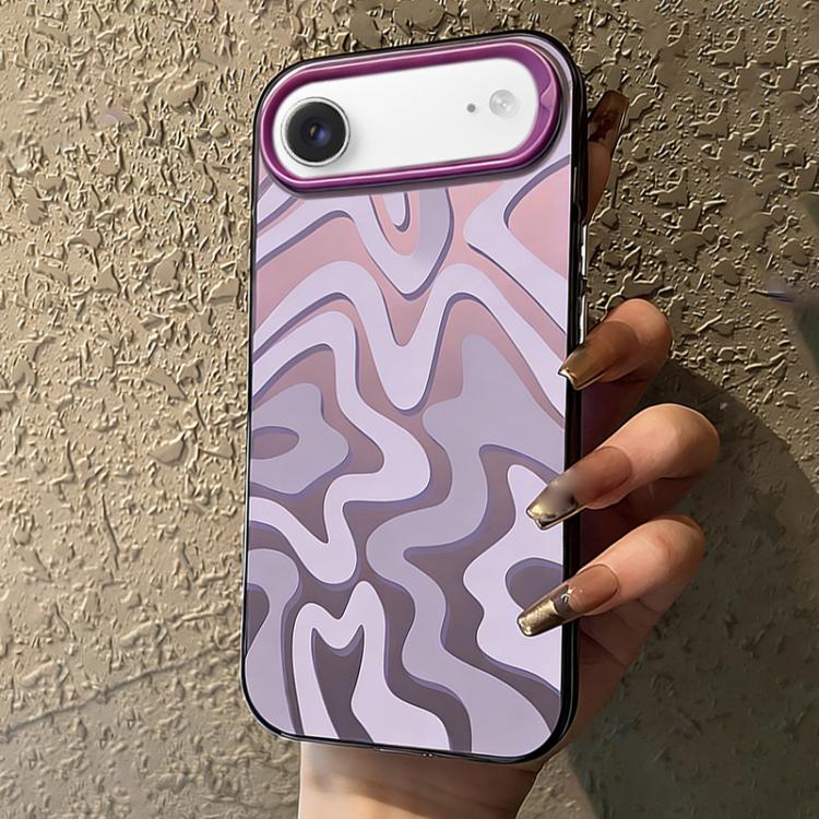 Custodia per telefono 2 in 1 in PC IMD con motivo a strisce ondulate e finitura satinata., For iPhone Air, For iPhone 16 Pro Max, For iPhone 16 Pro, For iPhone 16 Plus