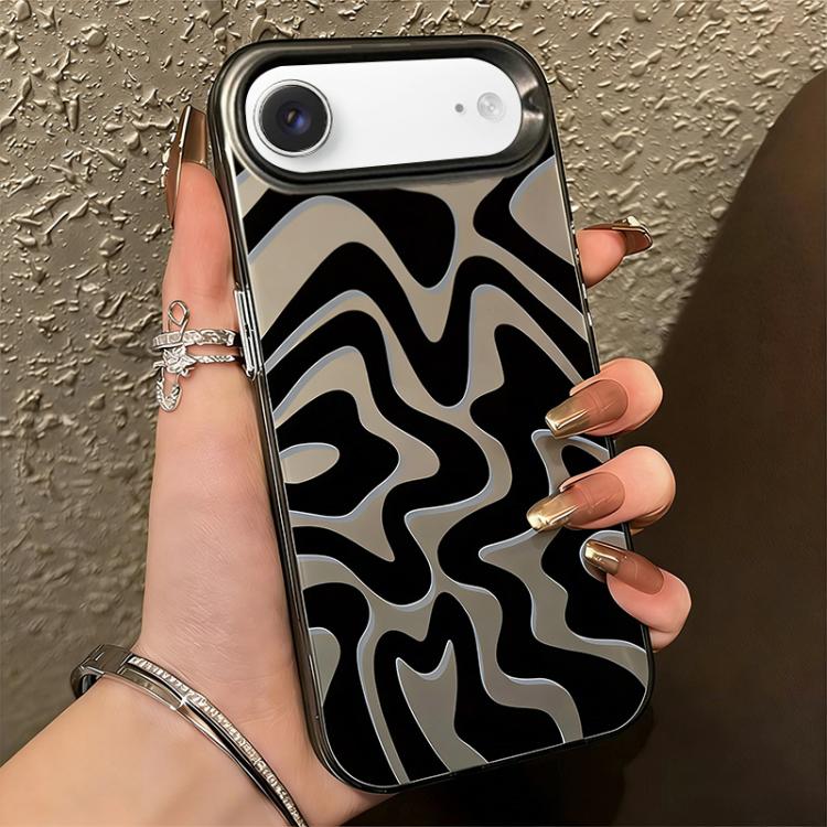 Custodia per telefono 2 in 1 in PC IMD con motivo a strisce ondulate e finitura satinata., For iPhone Air, For iPhone 16 Pro Max, For iPhone 16 Pro, For iPhone 16 Plus