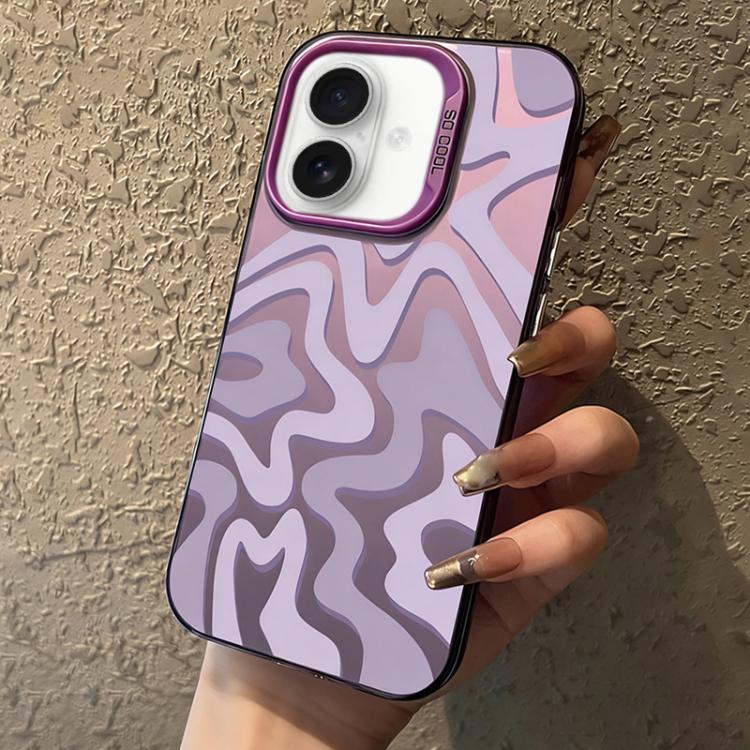 Custodia per telefono 2 in 1 in PC IMD con motivo a strisce ondulate e finitura satinata., For iPhone 16, For iPhone 15 Pro Max, For iPhone 15 Pro, For iPhone 15 Plus