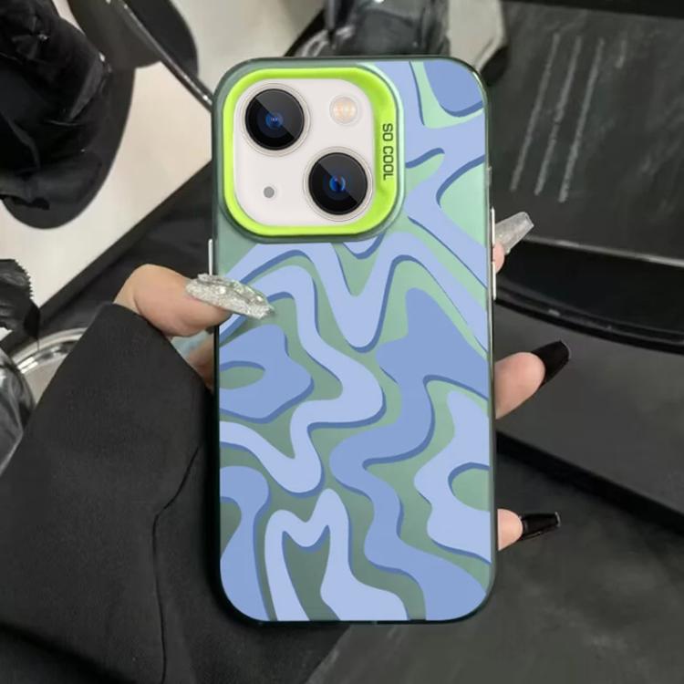 Custodia per telefono 2 in 1 in PC IMD con motivo a strisce ondulate e finitura satinata., For iPhone 13, For iPhone 13 mini, For iPhone 12, For iPhone 12 Pro Max