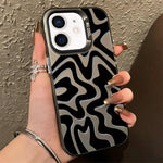 Custodia per telefono 2 in 1 in PC IMD con motivo a strisce ondulate e finitura satinata., For iPhone 12 Pro, For iPhone 12 mini, For iPhone 11 Pro Max, For iPhone 11