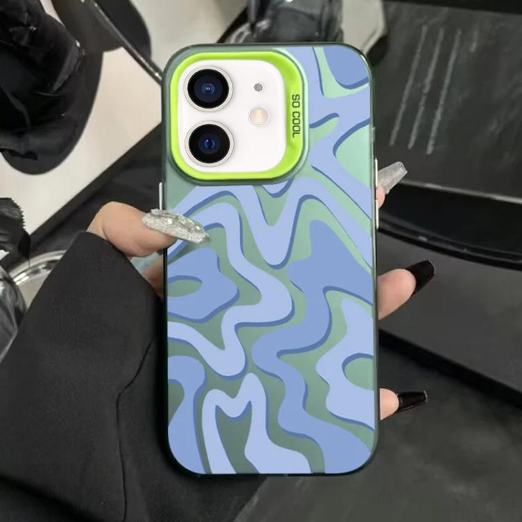 Custodia per telefono 2 in 1 in PC IMD con motivo a strisce ondulate e finitura satinata., For iPhone 12 Pro, For iPhone 12 mini, For iPhone 11 Pro Max, For iPhone 11