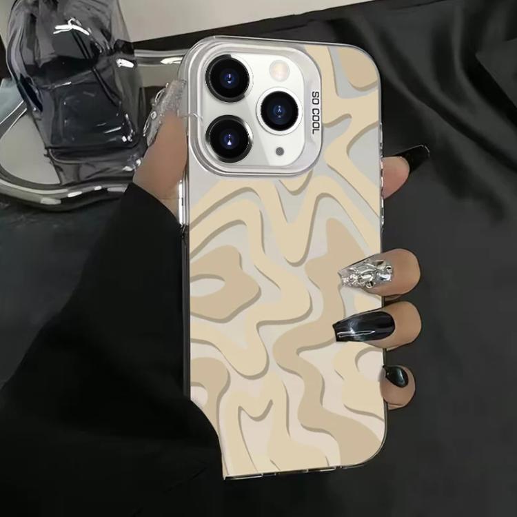 Custodia per telefono 2 in 1 in PC IMD con motivo a strisce ondulate e finitura satinata., For iPhone 12 Pro, For iPhone 12 mini, For iPhone 11 Pro Max, For iPhone 11