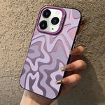 Custodia per telefono 2 in 1 in PC IMD con motivo a strisce ondulate e finitura satinata., For iPhone 11 Pro, For iPhone X / XS, For iPhone XR, For iPhone XS Max