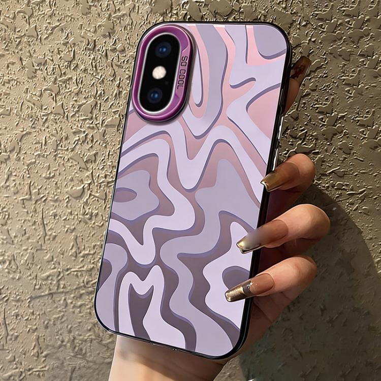 Custodia per telefono 2 in 1 in PC IMD con motivo a strisce ondulate e finitura satinata., For iPhone 11 Pro, For iPhone X / XS, For iPhone XR, For iPhone XS Max