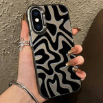 Custodia per telefono 2 in 1 in PC IMD con motivo a strisce ondulate e finitura satinata., For iPhone 11 Pro, For iPhone X / XS, For iPhone XR, For iPhone XS Max