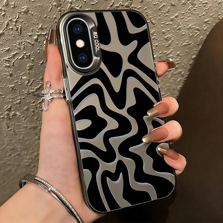 Custodia per telefono 2 in 1 in PC IMD con motivo a strisce ondulate e finitura satinata., For iPhone 11 Pro, For iPhone X / XS, For iPhone XR, For iPhone XS Max